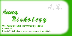 anna miskolczy business card